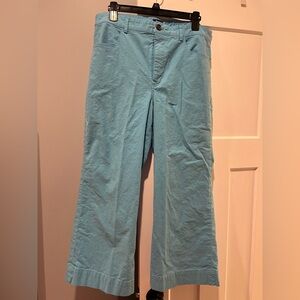 Ladies J Crew aqua Color wide leg chinos